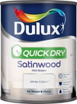 Dulux Quick Dry Satinwood 750ml White Cotton New