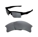 NEW POLARIZED CUSTOM SILVER XLJ LENS FOR OAKLEY FLAK JACKET SUNGLASSES