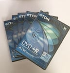TDK DVD-R 4.7GB 16x 120min Recordable DVD Discs Video Hard Case Pack Of 5 - New