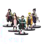 Demon Slayer Leksaker 1/5/6st Valfria Cartoonmodeller Animefigurer Minifigur Samlarobjekt För Set Of 5