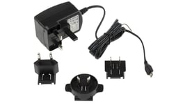 Pi Foundation Laddare USB 2,5A 1,5m kabel - Svart med adaptrar