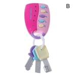Car Key Shape Musical Vocal Play Educational Toy Kids Baby B Pink