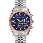 Michael Kors Men's Watch Lexington Chronograph Blue Silver MK8689