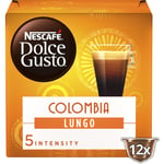 Café Capsules Compatible Dolce Gusto Lungo Colombia Bio Intensité 5 Nescafe Dolce Gusto - La Boîte De 12 Capsules