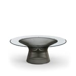 Knoll - Platner Coffee Table, base in Bronze metallic, Ø 107 cm, top in Clear glass