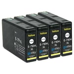 4 Go Inks Yellow Ink Cartridges to replace Epson T7904 (79XL Series) Compatible/non-OEM for Epson Workforce Pro Printers