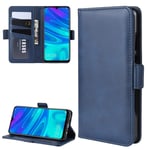 FOR TENG LIN TL For Huawei P30 Lite/Nova 4e Double Buckle Crazy Horse Business Mobile Phone Holster with Card Wallet Bracket Function(Black) phone case (Color : Blue)