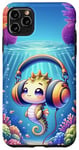 iPhone 11 Pro Max Kawaii Seahorse Headphones: The Seahorse's Playlist Case