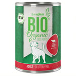 Ekonomipack: zooplus Bio 24 x 400 g - Eko-nötkött med eko-äpple (glutenfritt)