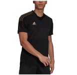 adidas Football T-Shirt Men's (Size 2XS) Pride Logo Graphic Training Top - New