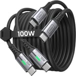 INIU USB C to USB C Charger Cable, 100W Fast Charging USB C Cable [2-Pack 2m] QC 4.0 PD 5A, Braided Phone Charger Type C Cable for iPhone 15 iPad Air MacBook Pro 2020 Samsung S22 Switch Huawei etc.