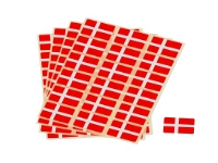 Självhäftande dansk flagga, 15 x 22 mm, förpackning med 72 stycken.