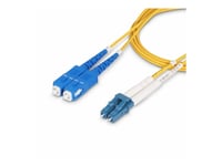StarTech.com 2m (6ft) LC to SC (UPC) OS2 Single Mode Duplex Fiber Optic Cable, 9/125µm, Laser Optimized, 10G, Bend Insensitive, Low Insertion Loss -