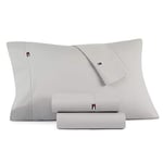 Tommy Hilfiger Signature Solid Sheeting 200 TC Set of 2 Pillowcases, King Size, 100% Cotton (Alloy)