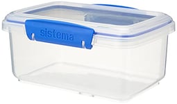 Sistema KLIP IT Food Storage Container | Stackable Food Prep Container with Lid | 1 L | BPA-Free | Blue Clips | 1 Count