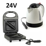 24V KETTLE & SANDWICH MAKER PORTABLE TRUCKERS LORRY TRUCK TRACTOR CAMPERVAN SET