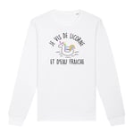 Pull Licorne "Je Vis De Licorne Et D'eau Fraiche" - Pour Femme - Confectionné En France - Coton 100% Bio - Cadeau Licorne Original Rigolo