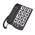 TEL UK 18041 New Yorker Big Button Corded Telephone Black