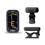 Carry-on RCT-1 Accordeur chromatique rechargeable à clipser pour guitare, basse, ukulélé C, violon avec grand écran LCD pivotant Noir