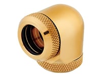 Corsair Hydro X Series XF Hardline 90 Degree 14mm OD Fittings, Twin Pack (Solid Brass Durability, Quality Finish, Double O-Ring Hardline Compression Design, Easy 12mm Diameter Tubing Fitting) Gold