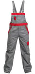 Charlie Barato L13704/56 Work Trousers Sweat Life Dungarees for Craftsmen, Grey/Red, 56