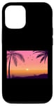 Coque pour iPhone 13 Pro Silhouettes de palmiers d'été Sunset Bliss