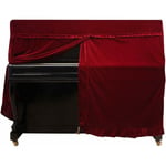 Housse de piano, housse décorée anti-poussière pour piano complet Pleuche (rouge) housse de tabouret de support, 152 x 60 x 110 cm