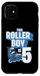 Coque pour iPhone 11 Rollerblading Patin à roulettes pour enfant 5 ans Bleu