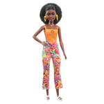 Barbie Doll, Kids Toys, Curly Black Hair and Petite Body Type, Barbie Fashionistas, Y2K-Style Clothes and Accessories, HPF74