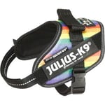 Julius-K9 IDC Sele Mini-Mini Konstläder Regnbågsfärgad 40-53 cm