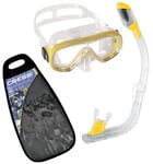 Cressi Boy's Ondina and Mini Dry Snorkel Combo Set - Clear/Yellow