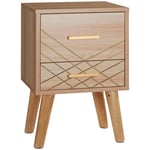 Scandinavian Nightstand Bedside Table with 2 Drawers Nordic Side