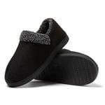 JOMIX Charentaises Homme Hiver Chaussons Fourrure Homme Pantoufles Homme Élégant Confortable Mocassins Fourrure Homme Douce et Chaud (Noir, 43)