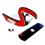 Svart/röd metall Mini Cooper S 3d frontgrill huvemblem emblem grill emblem