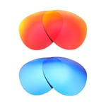 Walleva Fire Red + Ice Blue Polarized Lenses For Ray-Ban RB3029 Outdoorsman II