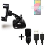 For Samsung Galaxy M53 5G car holder + CHARGER windshiled bracket 