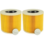 Vhbw - Lot de 2x filtres à cartouche compatible avec Kärcher a 2500, a 2504, a 2254 Me aspirateur à sec ou humide - Filtre plissé, jaune