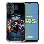 Cokitec Coque Renforcée pour Samsung Galaxy A05S Manga Demon Slayer Noir