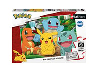 Nathan - Puzzle Enfant - 60 pièces - Les Pokémon au parc - Fille ou garçon dès 6 ans - Puzzle de qualité supérieure - Carton épais et résistant - Aventure - 86187