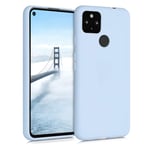 kwmobile TPU Case Compatible with Google Pixel 4a 5G - Case Soft Slim Smooth Flexible Protective Phone Cover - Light Blue Matte
