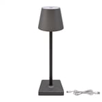 Graphite Grey Rechargeable Wireless Table Desk Lamp 3 Light Settings Warm/White