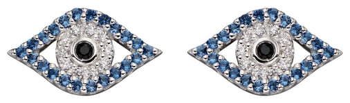 Elements Silver E6007 Evil Eye Cubic Zirconia Stud Earrings Jewellery