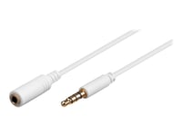 Goobay - Ljudförlängningskabel - Mini-Phone Stereo 3.5 Mm Hane Till Mini-Phone Stereo 3.5 Mm Hona - 3 M - Vit