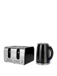 Swan Kettle &Amp; Toaster 4-Slice Twin Pack - Black
