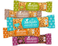 Joe & Sephs Popcorn Bars Bulk (1x12)| 5 Different Flavours, Low Calorie Sweets, on The go Snack, airpopped Popcorn, Snack Tray, Nuts, Fruit
