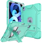 DONWELL for iPad Pro 11 2021/2020/2018 Case, iPad Air 4 Generation 10.9 Case 2020, Hybrid Shockproof Rugged Drop Protection Cover Built in Kickstand & Pencil Holder (Green/Gray)