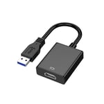 Brightium Adaptateur USB 3.0 vers HDMI, mâle vers Femelle, Prend en Charge 4K, idéal pour la Projection et la Connexion d'appareils à des écrans.