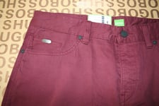 New Hugo Boss Men Burgundy Red Golf Sports Slim Fit Stretch Trousers Pants 33 32