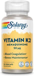 Solaray Vitamin K2 Menaquinone 50Mg - Lab Verified - Veganb - Gluten Free 30Vegc