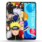 Cokitec Coque pour Xiaomi Redmi Note 11/11S Manga Naruto Team Multicolore
